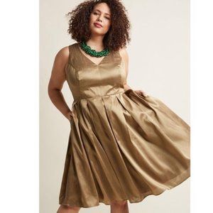 Gold dress.